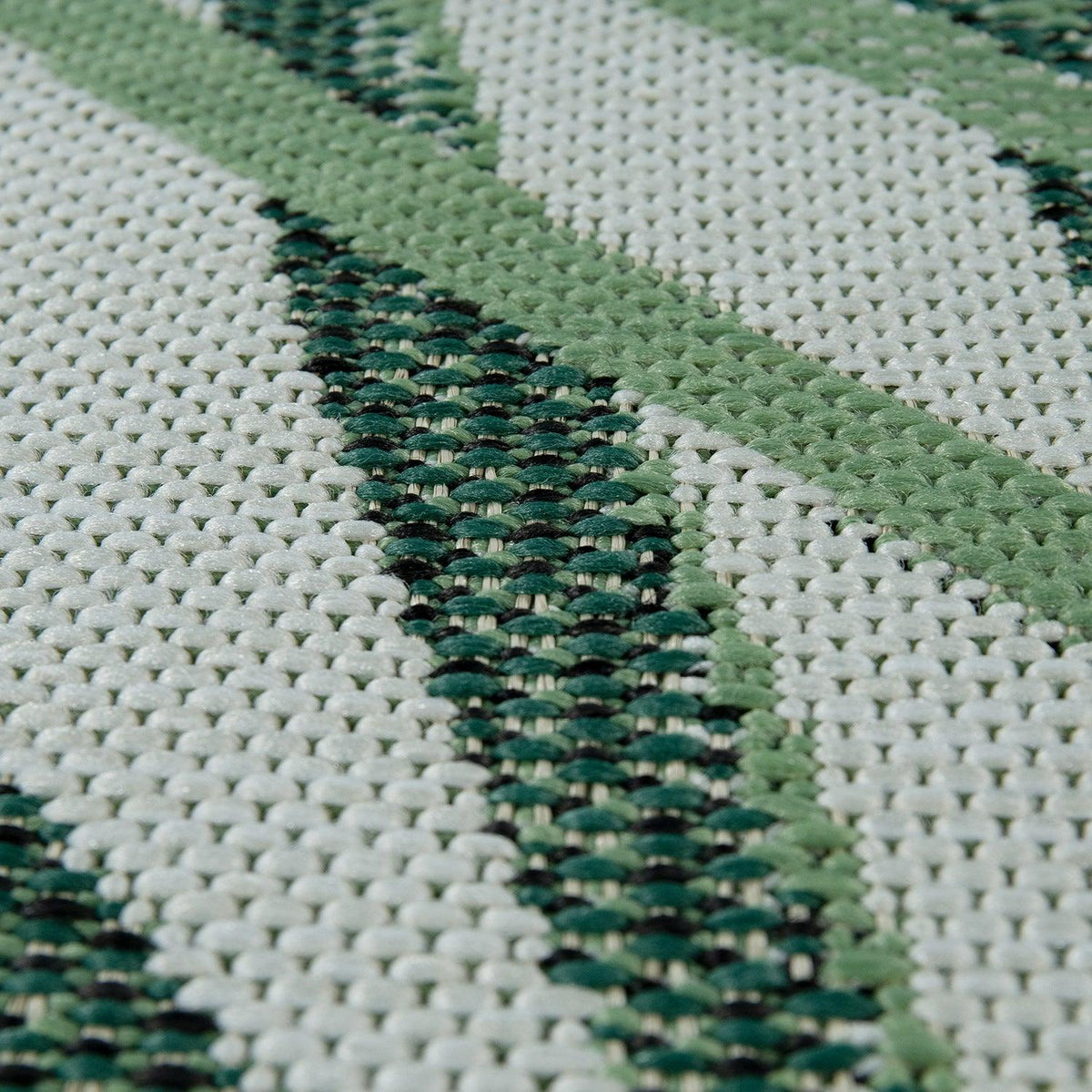 Green & Beige Palm Leaf Outdoor Rug
