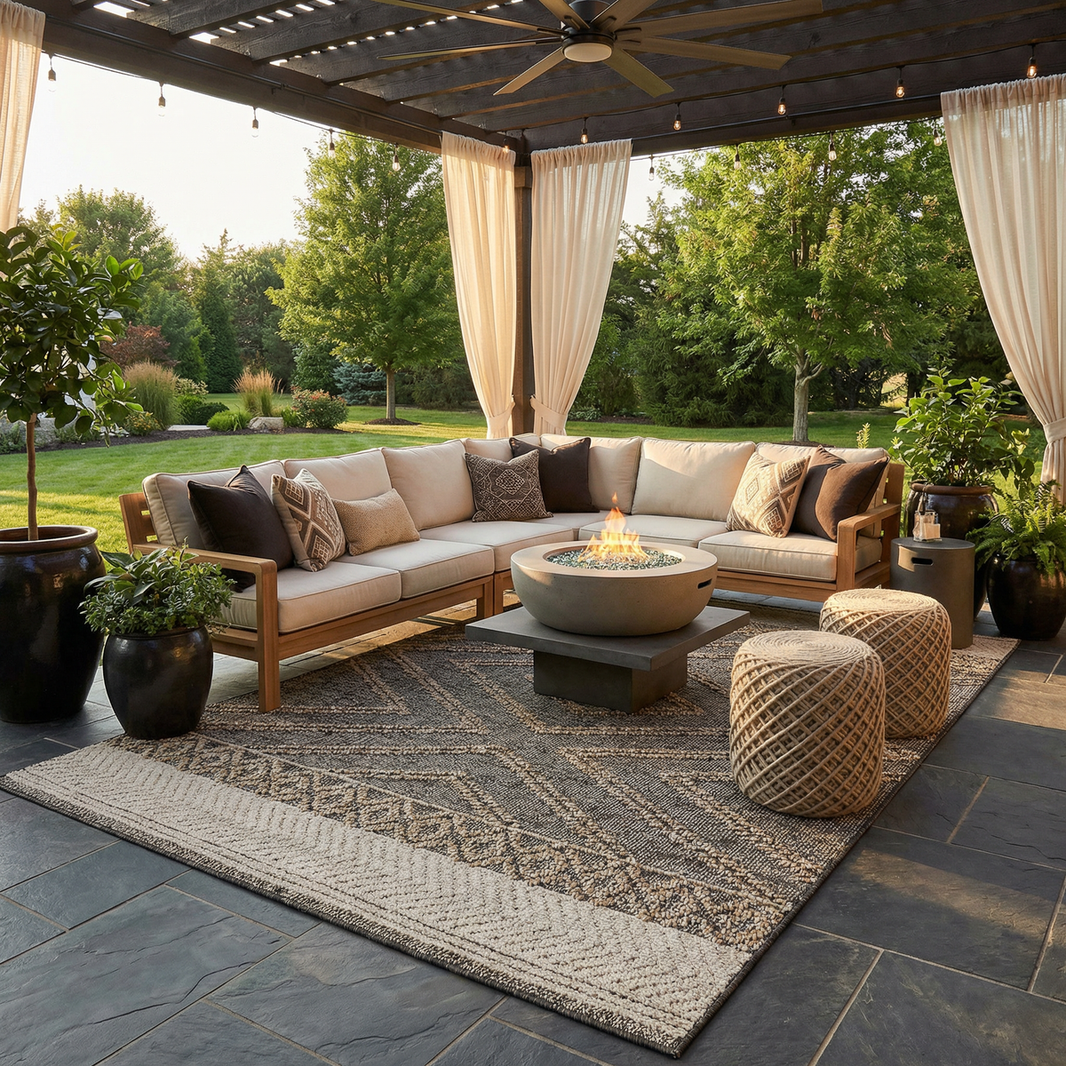 Areli beige charcoal outdoor rug product and size information