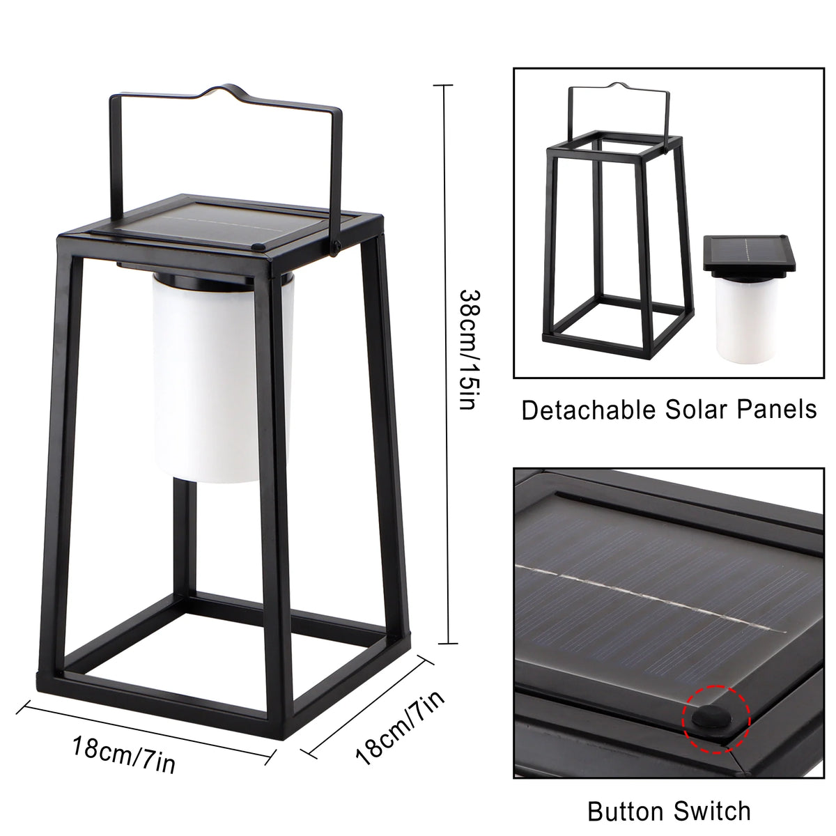 Portable solar outdoor lantern - product view 4