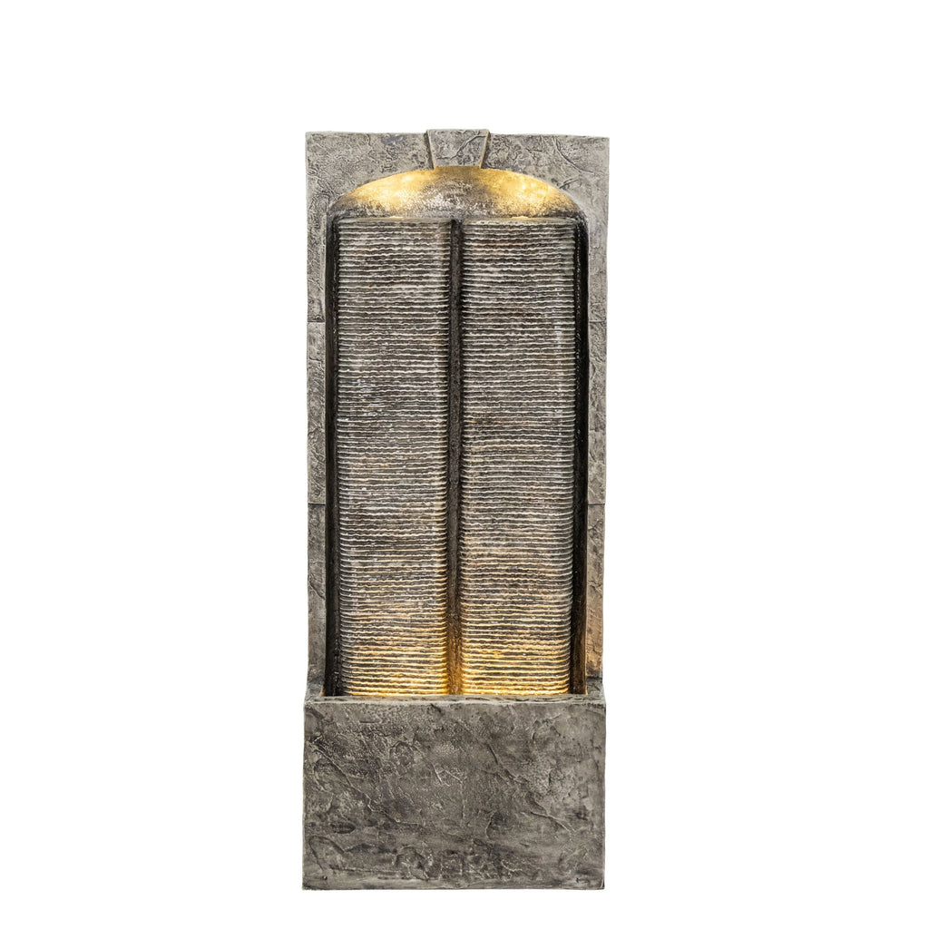 Slate Outdoor Water Wall Fountain with LED Lights