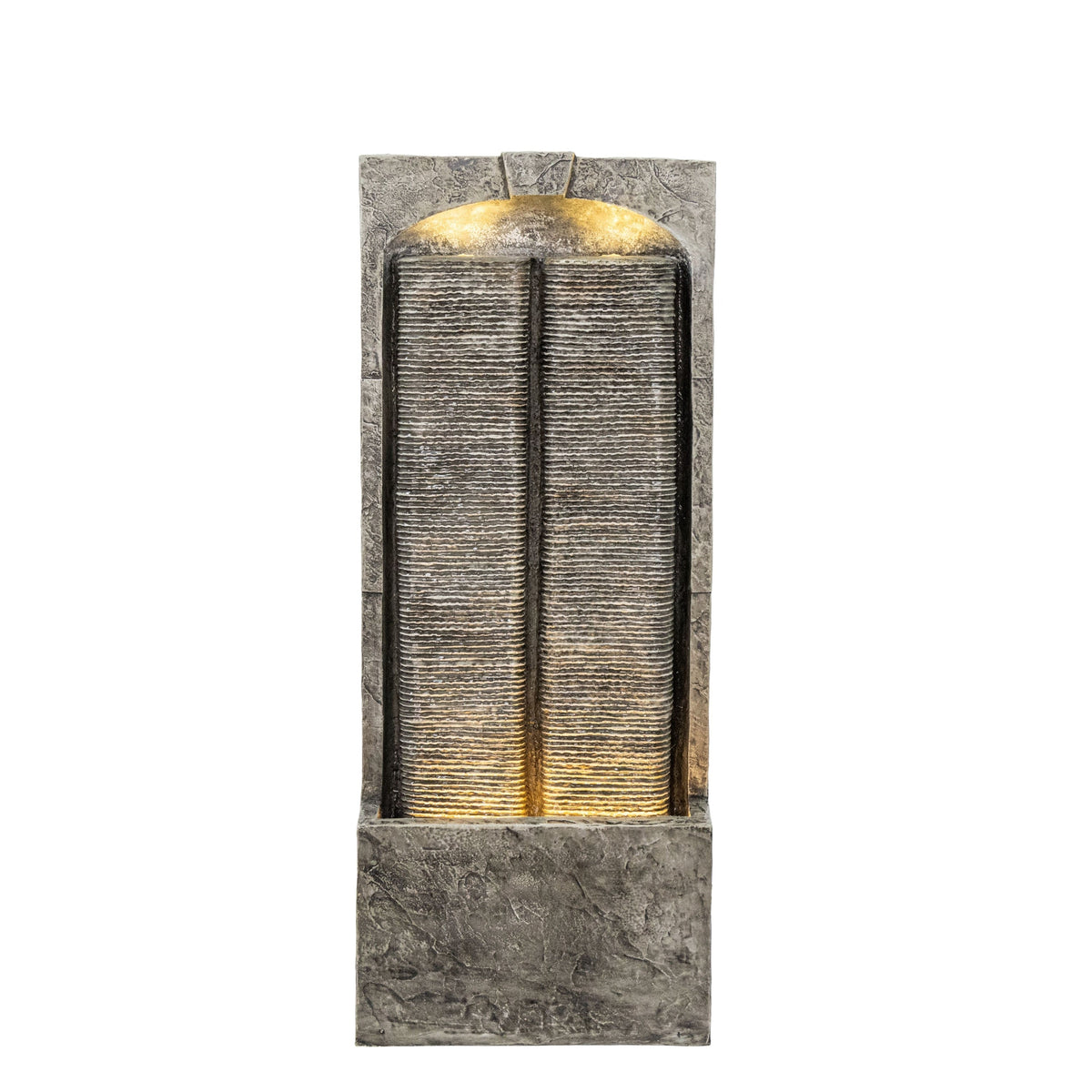 Slate Outdoor Water Wall Fountain with LED Lights