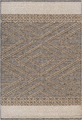 Areli beige and charcoal outdoor area rug with contemporary diamond pattern