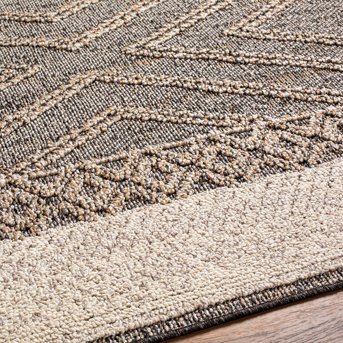 Close-up texture of Areli polypropylene outdoor rug