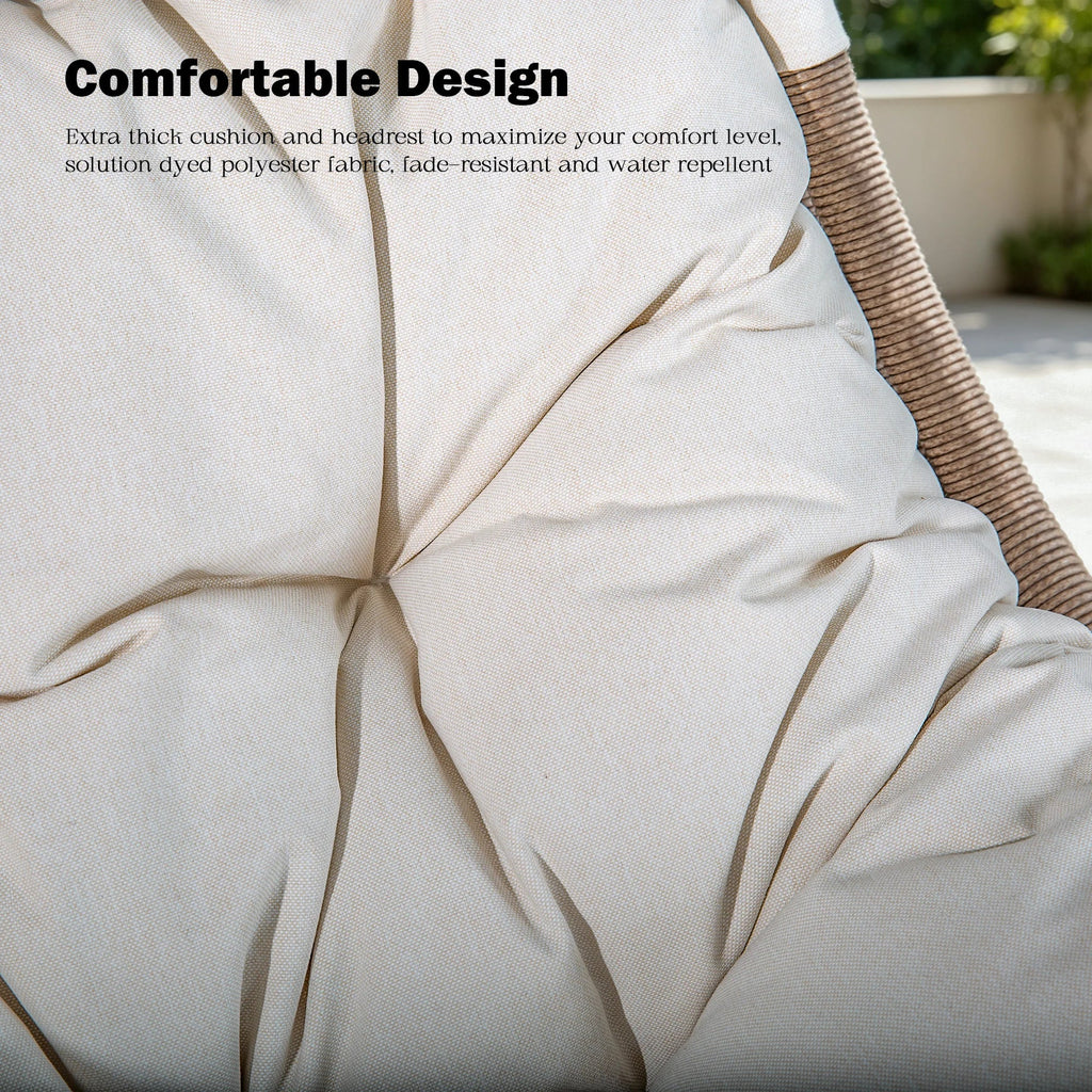Peakhome Furnishings Outdoor Patio Wicker Swing Chair Without Stand