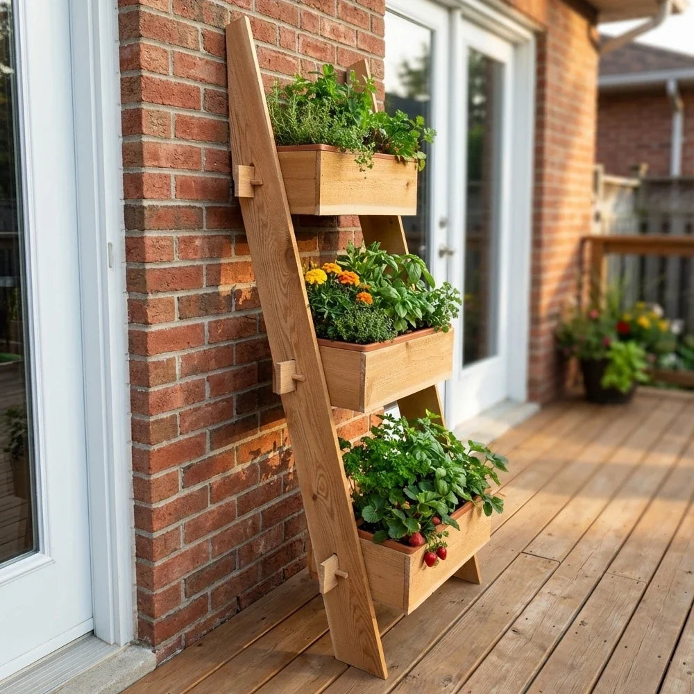Timberlane Gardens 3-Tier Vertical Cedar Planter