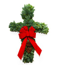 26" Noble Fir Christmas Wreath Cross