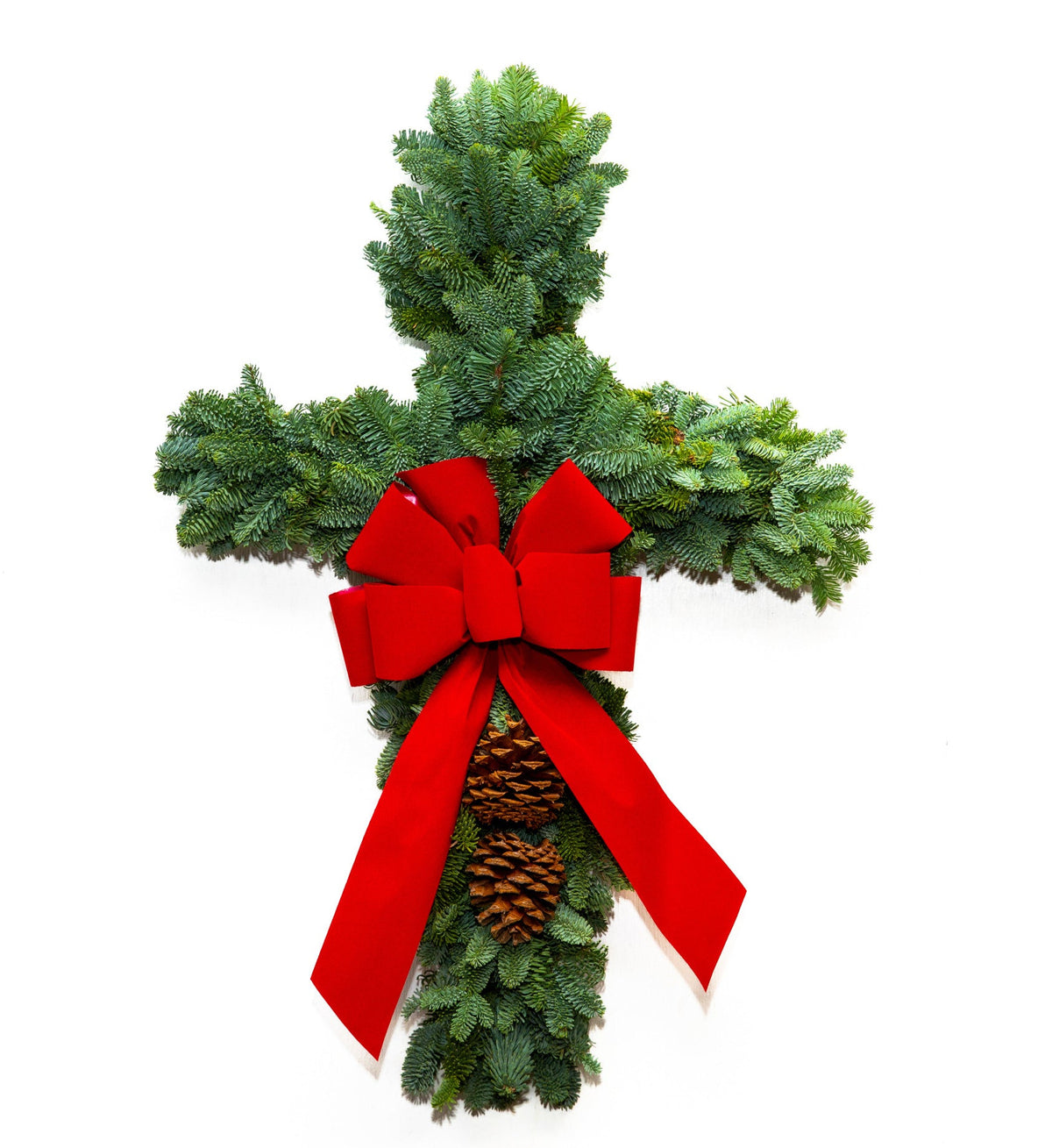26" Noble Fir Christmas Wreath Cross