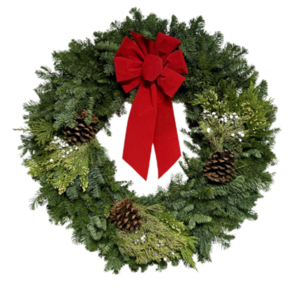 30" Decorated Mixed Noble Fir Wreath